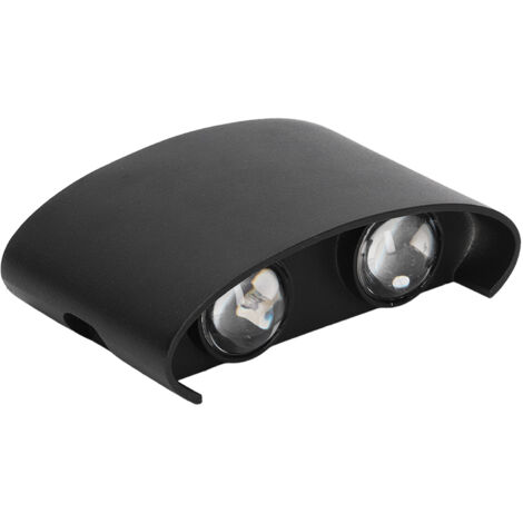 Zoternen Applique a LED impermeabile, lampada da parete moderna, decorazione per interni ed esterni, 90-265 V, 4 W, corpo nero, luce bianca