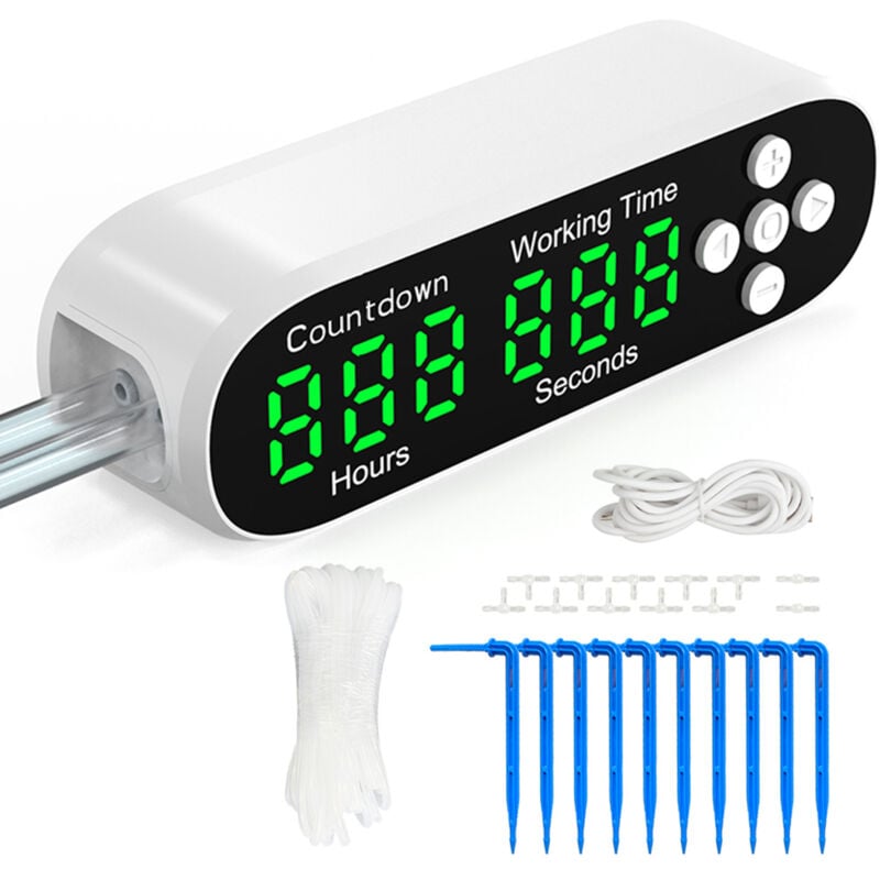 Zoternen Arroseur automatique USB avec effet sonore d'eau - Réglable (1-999h/1-999s), débit 0.2-0.4L/min