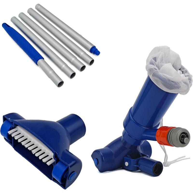 Zoternen - Aspirateur de Piscine, Kit d'entretien de Piscine Portable avec Poteau en Aluminium, Nettoyeur sous-Marin à Jet sous Vide, Sac en Maille