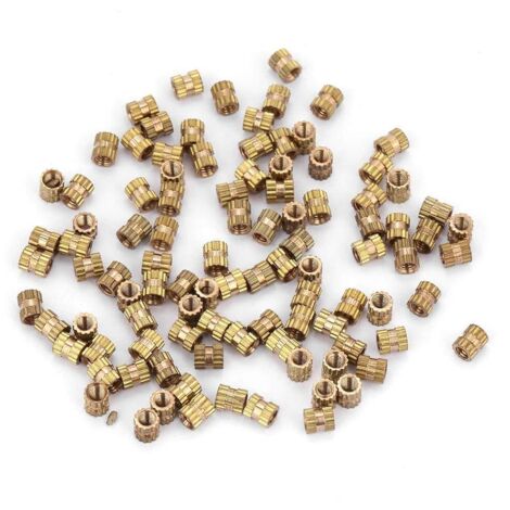 Zoternen Assortimento di dadi filettati zigrinati in ottone con filettatura M2.5 (M2.5  4  3.5 (100 pezzi))