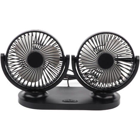 Zoternen Auto-Ventilator, USB, Doppelkopf, tragbare Klimaanlage, automatische Belüftung, 12 V, Schwarz