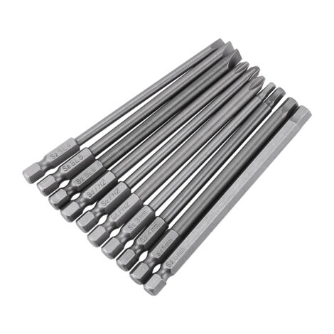 Zoternen BST 10-teiliges magnetisches Schraubendreher-Bit-Set, 1/4 Zoll Sechskantschaft, 100 mm lang (Schlitz + Kreuzschlitz-Sechskantkopf)