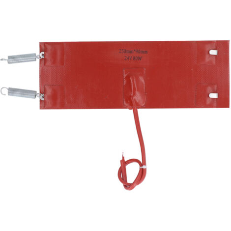 Zoternen Chauffage de chauffage en silicone Chauffage d'isolation imperméable efficace pour l'équipement de machines de voiture 80W 250 mm x 90 mm DC24V