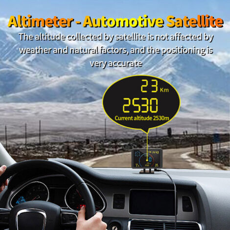 Zoternen Compteur de vitesse GPS numérique, odomètre, écran LCD 4,7 pouces, HUD avec alarme de survitesse pour tous les véhicules 5-24 V