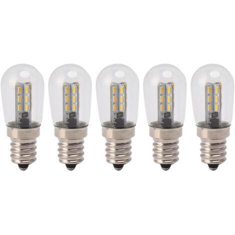 Zoternen Confezione da 5 lampadine LED E12, lampadina per frigorifero ad alta luminosità 120V con 24 perle per luce calda del frigorifero
