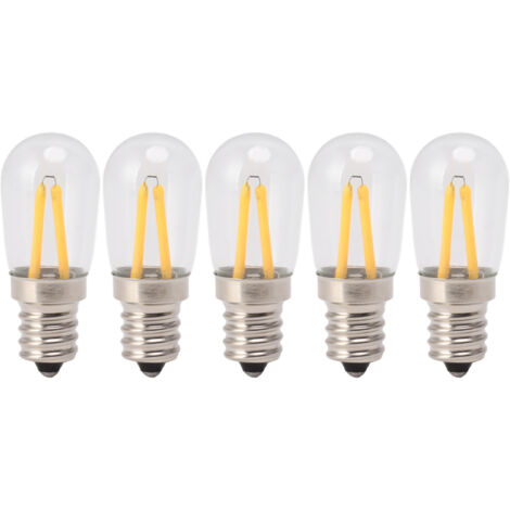Zoternen Confezione da 5 lampadine per frigorifero, a bassa emissione di calore, a basso consumo energetico, lampadina LED E12 per frigorifero, 120 V, luce calda