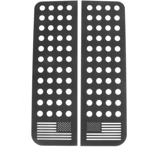 Zoternen Fensteraufkleber für die Hintere Tür, 2 Stück Aluminiumlegierung, Glasscheiben-Flaggenstreifen-Aufkleber für JK Unlimited 2007-2017
