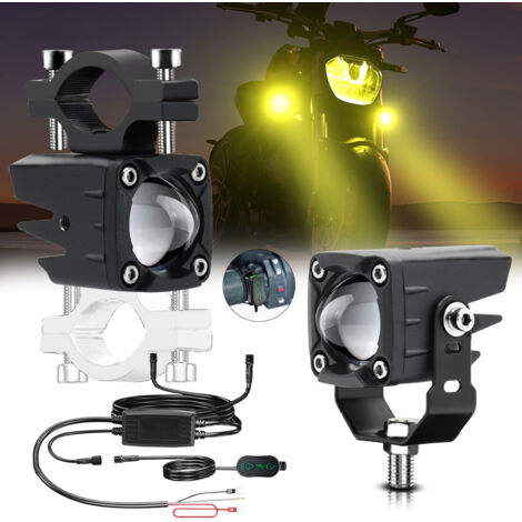 Zoternen Feux antibrouillard LED pour moto 120 W 18 000 lm, 6 modes d'éclairage auxiliaires, avec faisceau de câbles et supports de montage, compatibles avec tracteurs, camions, VTT, UTV, SUV, bateaux