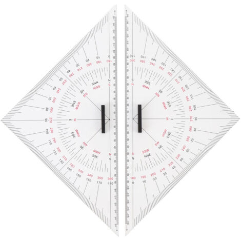 Zoternen Graphique Dessin Triangle Règle précise Scale transparent 300 mm acrylique facile à utiliser pour la navigation nautique