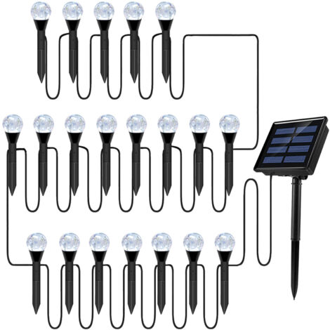 Zoternen Guirlandes lumineuses solaires à l'extérieur - 20 LED - 6.75 M - IP45-8 Modes - Pour ExtÉRieur/IntÉRieur - Pour Imperméable Jardin, Terrasse, Balcon, Mariage, FÊTe  [Classe énergétique A+++]