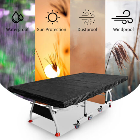 Housse De Protection Imperméable Pour Table De Ping-pong Extérieure - Taille 280x153x73 Cm - Noir Anti-UV Et Poussière