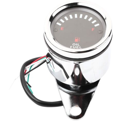 Zoternen Indicatore del carburante Akozon, indicatore del carburante elettrico universale in alluminio per motociclette e auto, display a LED, indicatore dell'olio elettronico, DC 12V