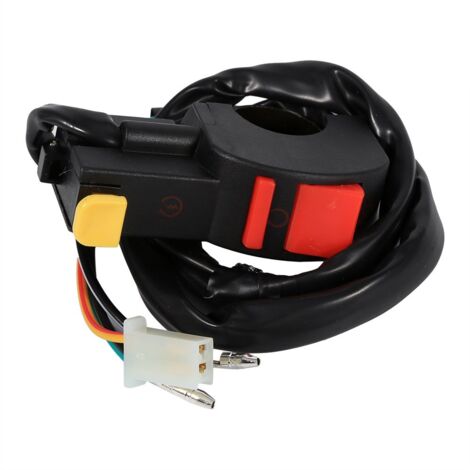 Zoternen Interruttore integrato Keenso per moto 12V, interruttore per fari da manubrio ATV a 4 vie da 22 mm, interruttore per clacson, interruttore di spegnimento, interruttore fendinebbia ON/OFF per 