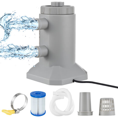 Zoternen Kartuschenfilterpumpe – Pool-Kartuschenfiltersystem – Grau – 250 l/h – 55 W
