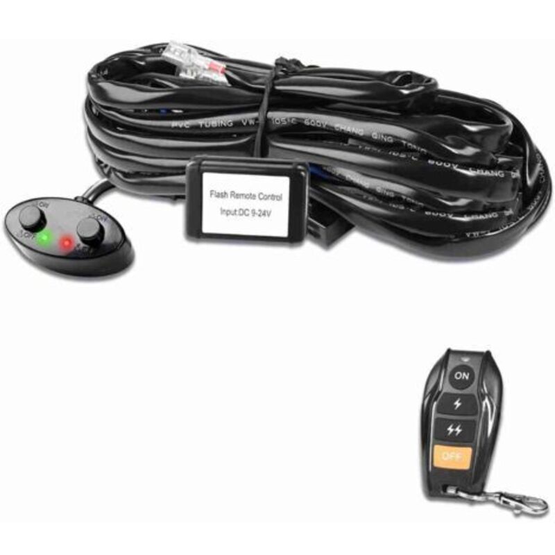 Zoternen - Kit de faisceau de câblage à barre lumineuse led, 480W Kit de télécommande sans fil 18AWG Câble pour les feux de brouillard de voiture