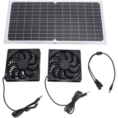 Zoternen Kit di ventilazione doppia per ventola di scarico in silicio monocristallino alimentata ad energia solare da 16 W per polli da compagnia