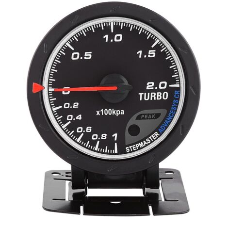 Zoternen Ladedruck Anzeige, Fydun Ladedruckanzeige Universal 60mm LED Turbo Ladedruckanzeige Schwarz Shell für Auto Rennwagen 0-200 Kpa