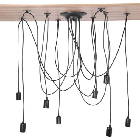 Zoternen Lampada da soffitto con supporto per lampada a sospensione in stile vintage industriale a 8 teste