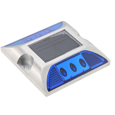 Zoternen Lampada solare da 2 W e 6 LED, controllo di buona capacità stradale, IP68, avvertimento, strada, viale, autostrada, binario, percorso stradale, blu