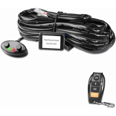 Zoternen LED-Lichtleisten-Kabelbaum-Kit, 480 W, kabelloses Fernbedienungs-Kit, 18 AWG-Kabel für Auto-Nebelscheinwerfer, passend für Work 1 (2 Meter)