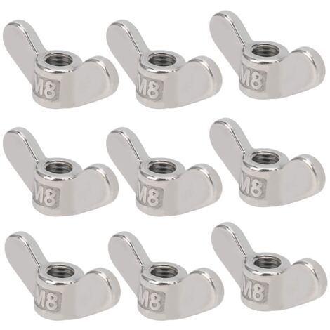 Zoternen Lot de 10 écrous papillon M8 en acier inoxydable 304 8 mm