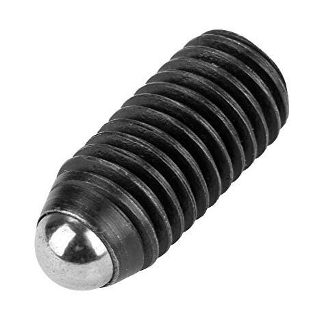 Zoternen Lot de 10 poussoirs à ressort filetés en acier carbone M12, noirs, à six pans creux, à bille, à ressort (M12 x 25)