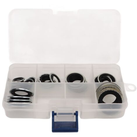 Zoternen Lot de 30 joints d'étanchéité pour climatisation, kit de joints pour compresseur de climatisation avec boîte de rangement transparente, universel, portable et léger pour voiture