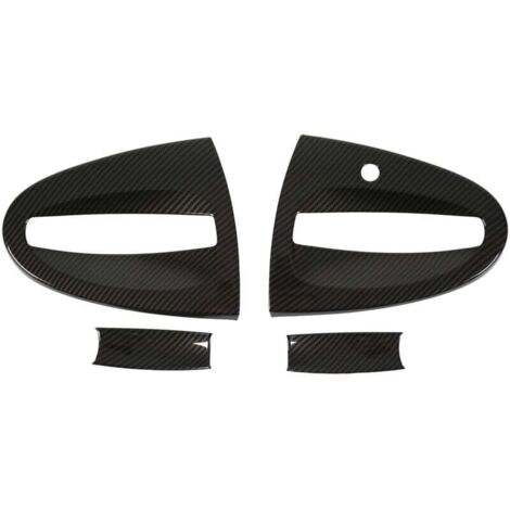 Zoternen Lot de 4 garnitures de poignée de porte extérieure de voiture en fibre de carbone pour Smart Fortwo W451 2009-2015