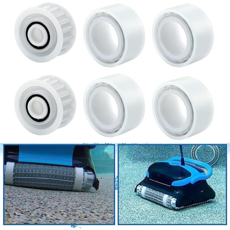 Zoternen - Lot de 4 roues de guidage avec 2 pièces de rechange pour poulie 3884997-R6 compatibles avec pour Dolphin, pour Nautilus cc Plus