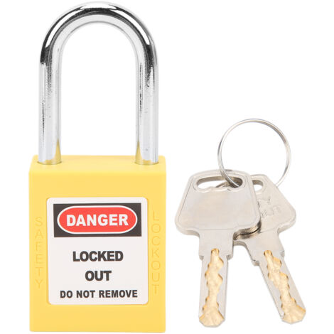 Zoternen LOTO Sicherheitstechnik Vorhängeschloss 38 mm Lockout-Schloss für Maschinenbau, Gelb
