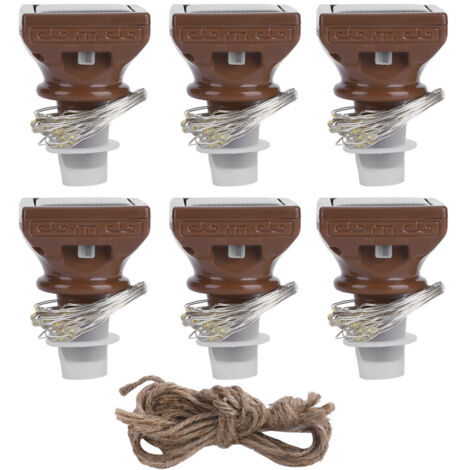 Zoternen Luce a LED a risparmio energetico Andraw con tappo in sughero per bottiglia, 6 pezzi, 20 LED, design isolante per giardino, patio, spiaggia, feste, cortile, matrimoni, tende, piscina