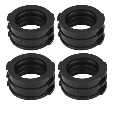 Zoternen Manicotto del collettore di aspirazione, giunto in gomma per collettore di aspirazione del carburatore in 4 pezzi per V-MAX 1200 VMX12V 1985-2007 Collettore di aspirazione del carburatore ner