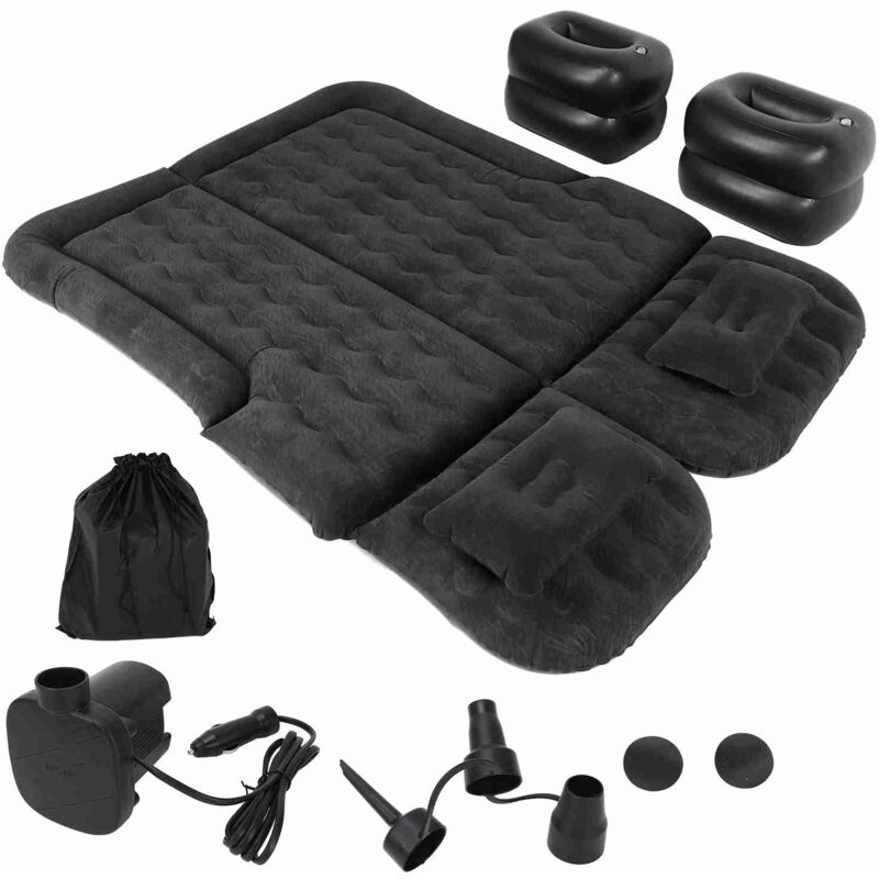 Matelas pneumatique pour voiture, véhicule gonflable épais, lit de voyage, coussin de couchage, accessoire de Camping, noir - Zoternen