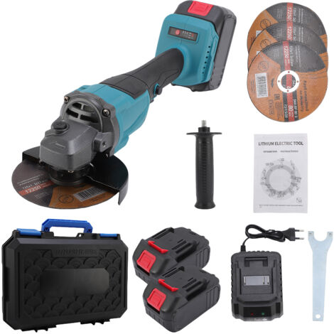 Zoternen Meuleuse d'angle sans fil 21 V, Disqueuse 125 mm, 900W,9000rpm/min, Meuleuse augulaire sans balais Poignée anti-vibration, Meuleuse sans fil avec batteries
