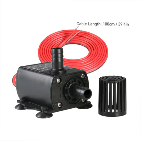 Zoternen Mini-Wasserpumpe (280 l/h, 5 W), ultraleise Aquariumpumpe, mit 1 m Stromkabel, 35 dB, Brunnen, Statuen, Hydrokultur