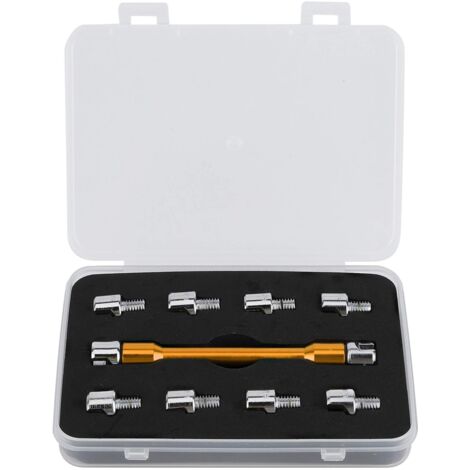 Zoternen Motorrad Speichenschlüssel, Motorrad Speichen Schlüssel CNC Schraubenschlüssel Set 5,0-6,8 Länge 93 mm / 3,7 Zoll für die meisten Motorräder (Gold)