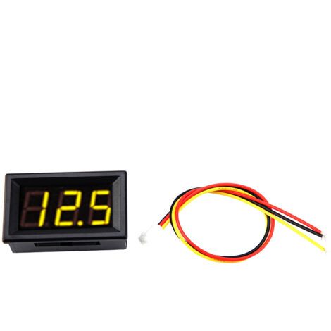 Zoternen Pannello voltmetro digitale LED a 3 fili da 0,56" con protezione inversa DC0-100V (Giallo