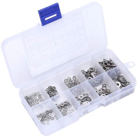 Zoternen Piccole rondelle nere M 1.4 Rondella in acciaio inossidabile 500 pezzi M1.6 M2 M2.5 M3 M4 Rondella in acciaio inossidabile Set di guarnizioni a molla