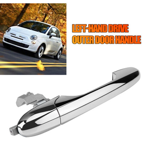 Zoternen – Poignée de porte extérieure côté passager pour Fiat 500 2012-2018 – Plastique robuste – Finition chromée miroir – Remplacement direct - 68069942AC
