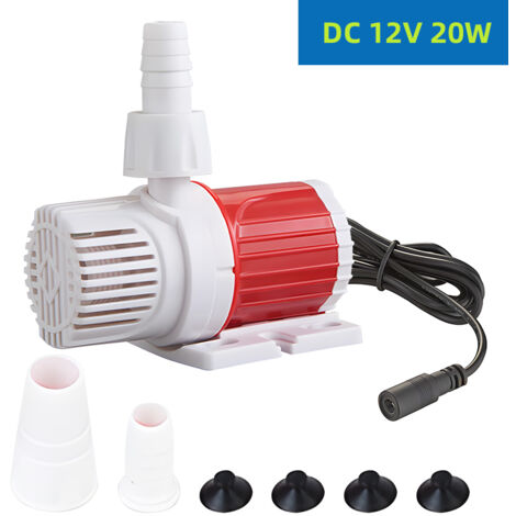 Zoternen Pompe aquarium DC12V 1000-1200L/h - Silencieuse, protection sèche, kit complet (buses 13mm/20mm)