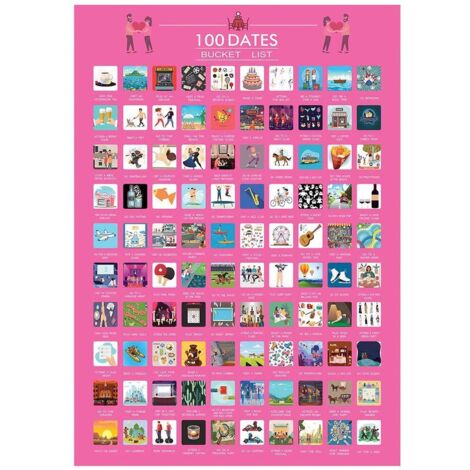 Zoternen Poster da grattare "100 date", regalo di fidanzamento per coppie