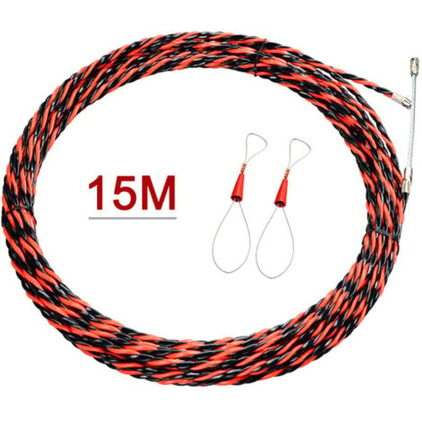 Zoternen Ruban de tirage, enfile-fil électrique 15 m, outil d'enfilage pour électricien, tire-câble, outils de construction