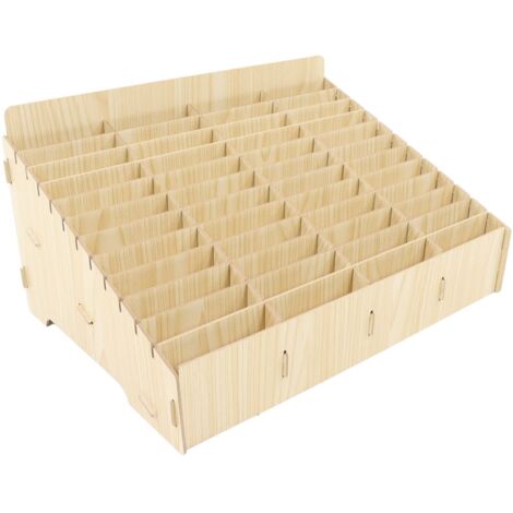 Zoternen Scatola portaoggetti per cellulare, 48 griglie, organizer in legno, scatola portaoggetti, multi-area, ripiano per telefono, espositore, ufficio, scuola, gestione del telefono