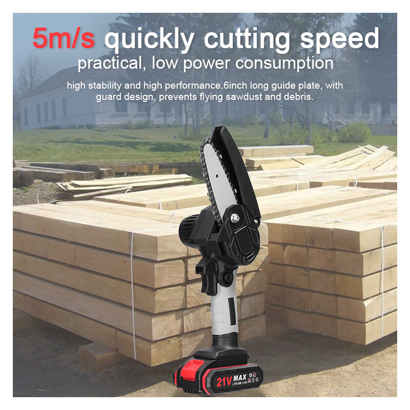 Zoternen - Scies électriques portables de taille 21V 6 pouces, petite tronçonneuse à bois, moteur de brosse, outil de travail du bois à une main pour