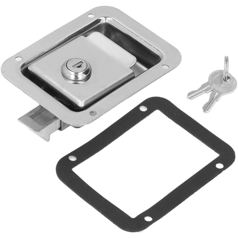 Zoternen - Serrure de remorque de voyage en acier inoxydable, poignée à palette encastrée, loquet de porte de camping-car pour boîte à outils,