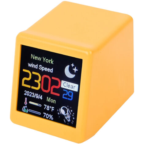 Zoternen Smarte Wetterstation, WLAN-Vorhersage, Touchscreen, kreative Uhr, Thermometer und Hygrometer, für Zuhause, Büro, Schlafzimmer, Reisen, elektronisches Album mit GIF-Animation