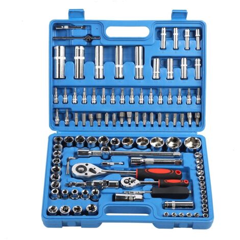 Zoternen Steckschlüsselsatz 108 Stück Ratschenschlüsselsatz 1 / 4in 1 / 2in CR40 Stahlbuchsen Set Ratschen Steckschlüssel Verlängerungsstange mit Werkzeugkoffer