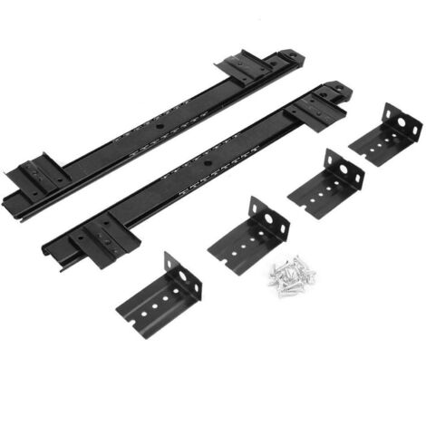 Zoternen Supporto per tastiera scorrevole per scrivania del computer in acciaio laminato a freddo, 2 pezzi (nero)