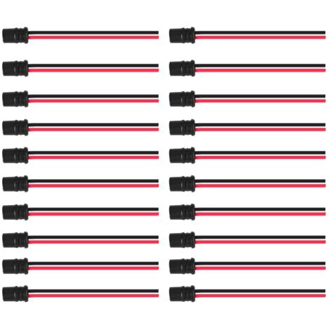 Zoternen T10 W5W LED Lampenfassungen Vorverdrahteter Kabelbaum Stecker Adapter Fassung Lampen Gummifassung Lampenfassung C mit Weichgummi 20 Stück geeignet für Autos, Fahrräder, Roller, Anhänger