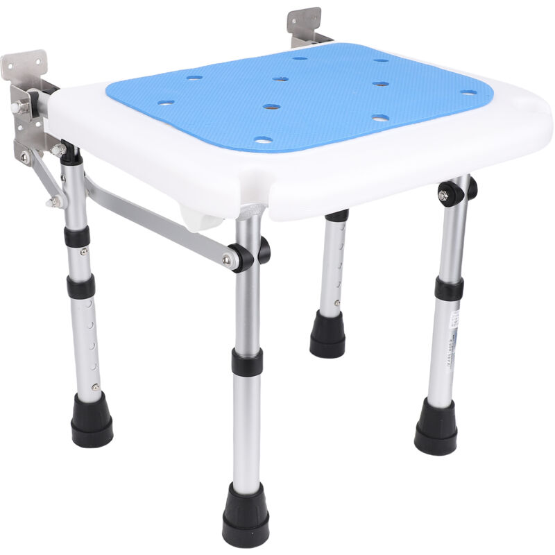 Zoternen - Tabouret de Douche, Chaise de Bain, Jusqu'à 100 kg, , Réglable sur 5 Hauteurs, Tabouret de Salle de Bain, Embouts Antidérapants, Blanc